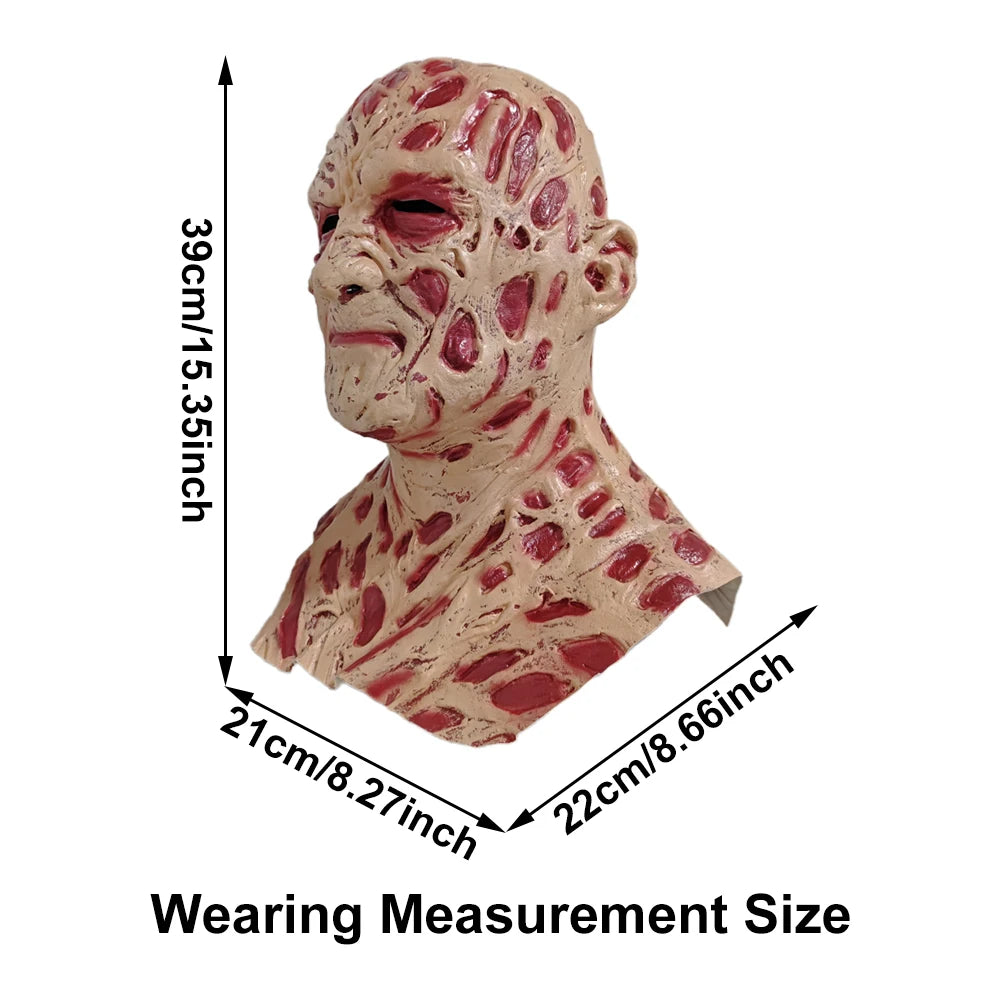 Freddy Krueger Maske für Halloween – Horror Latexmaske für Erwachsene – A Nightmare on Elm Street Kostüm