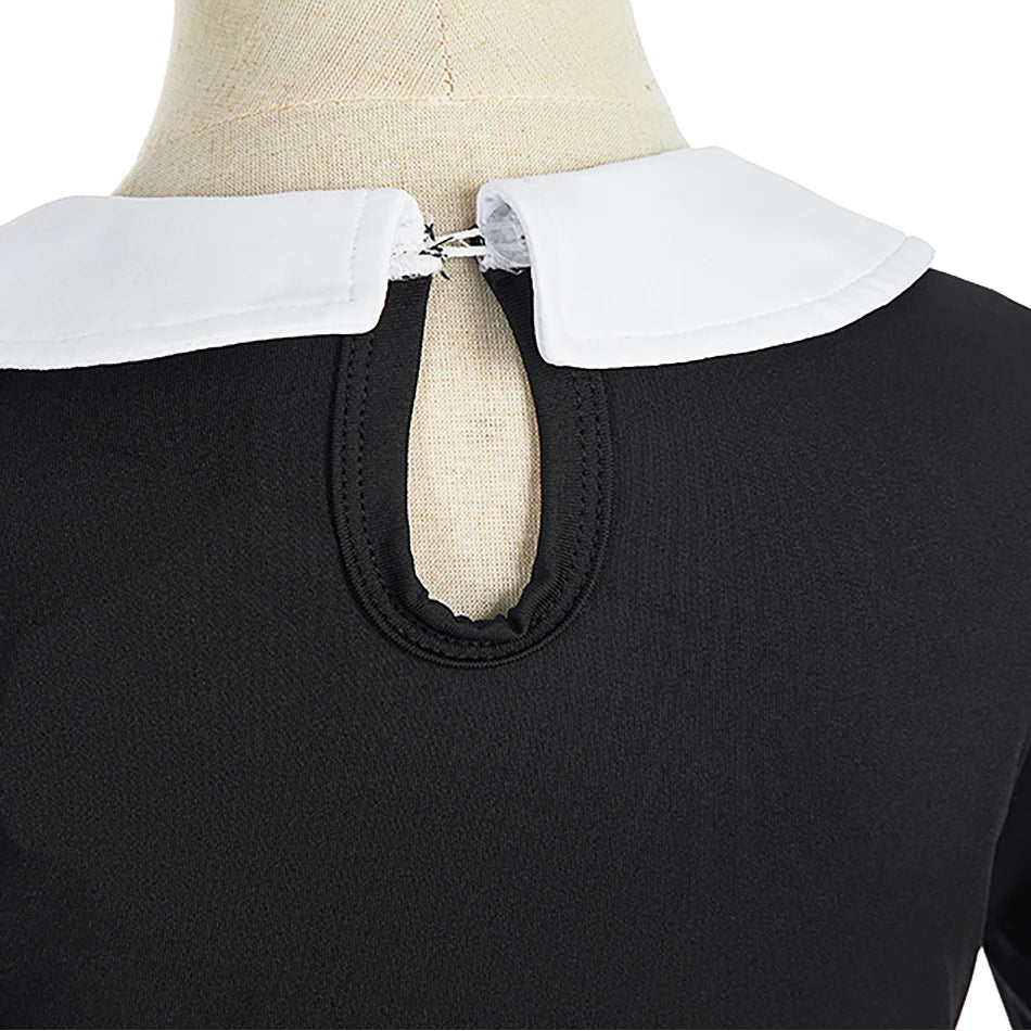 Kinder Halloween Kostüm Mädchen – Gothic Kleid mit Zöpfen & Zubehör | Wednesday Addams Stil | Hexe Cosplay für Party & Karneval