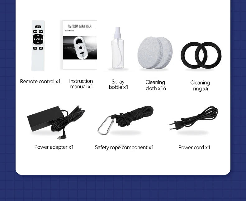 Intelligenter Fensterputz-Roboter mit Fernbedienung | Anti-Sturz, Starke Haftung & Streifenfreie Reinigung