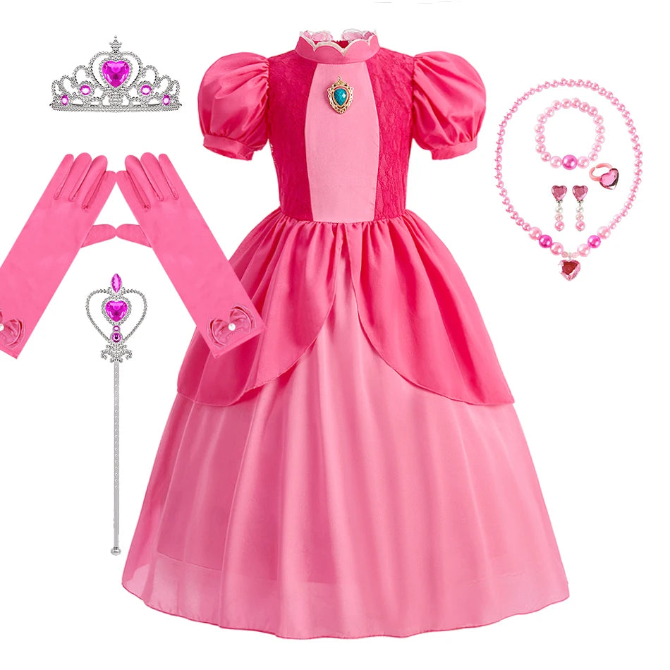 Kinder Halloween Kostüm Mädchen – Gothic Kleid mit Zöpfen & Zubehör | Wednesday Addams Stil | Hexe Cosplay für Party & Karneval