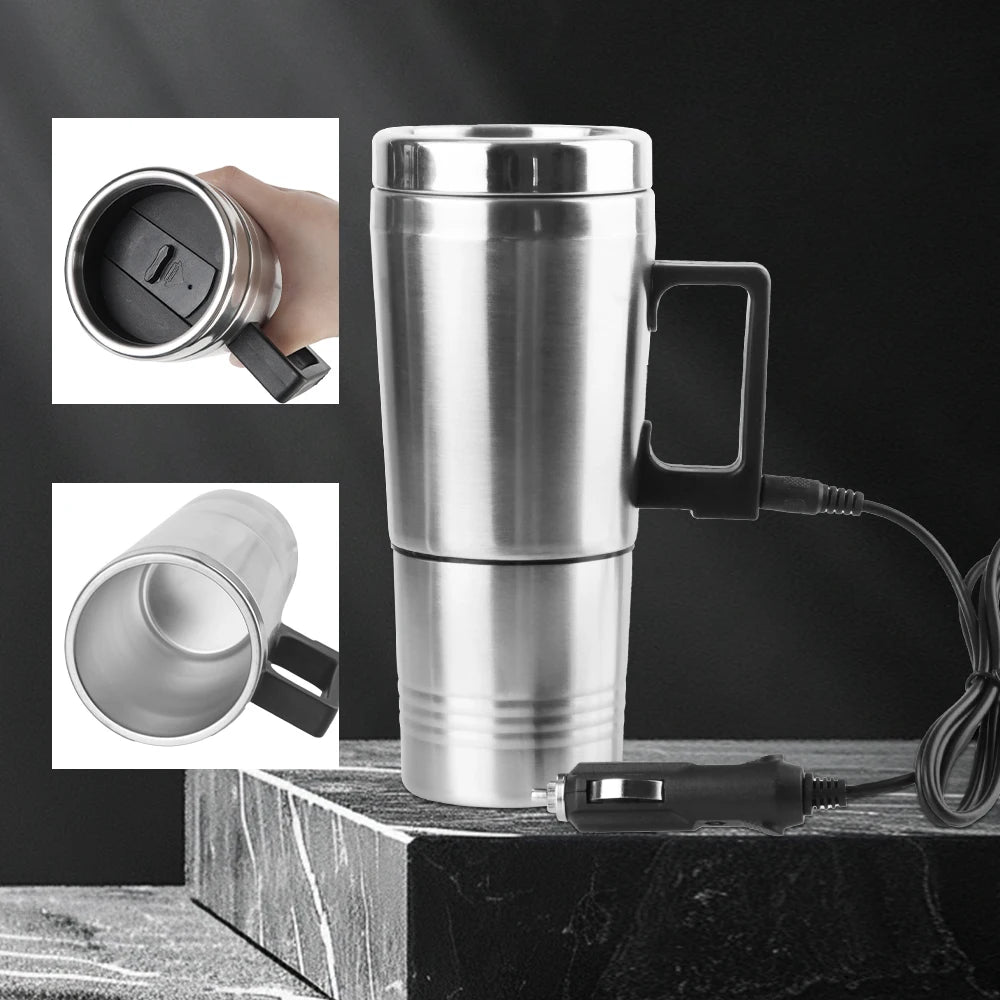 Fahrzeug Heizung Tasse 12V/24V 300ml Camping Reise Wasserkocher Edelstahl Elektrische Heizung Auto Wasserkocher