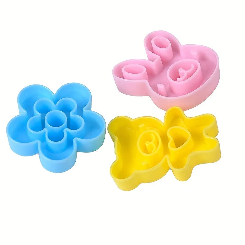 3-teiliges Sandwich & Keks Ausstecher Set – Kaninchen, Blume & Bär | Perfekt für Bento Box, Kinder-Snacks & kreative Küche