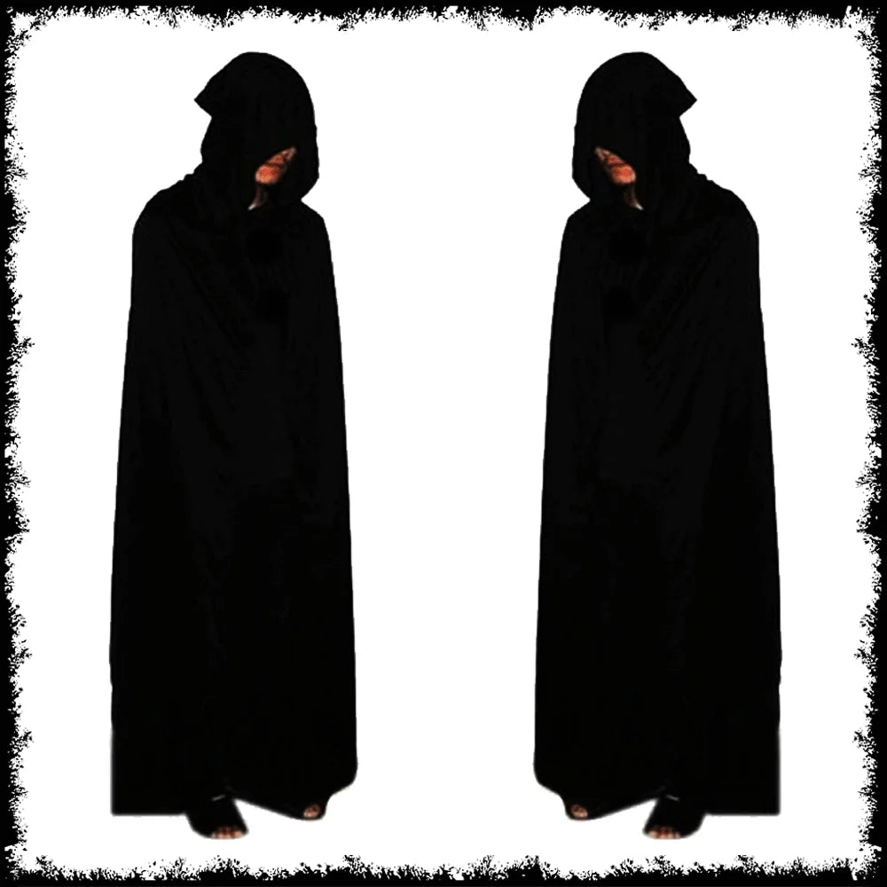 Grim Reaper Halloween Kostüm mit Kapuze, Totenkopf-Maske, Handschuhen & Sense – Unisex Verkleidung für Kinder & Erwachsene