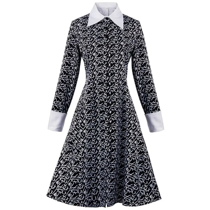 Wednesday Addams Kostüm für Kinder & Erwachsene – Gothic Kleid für Halloween, Cosplay, Karneval & Mottoparty
