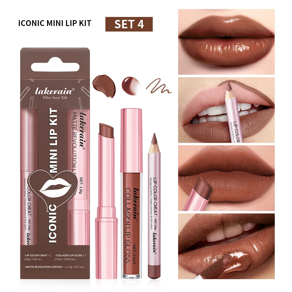 Wasserdichtes, langlebiges, mattschwarzes Lippenstift-Set, samtiger flüssiger Lipgloss, Lipliner-Set, roter Fleck, Halloween-Gothic-Make-up