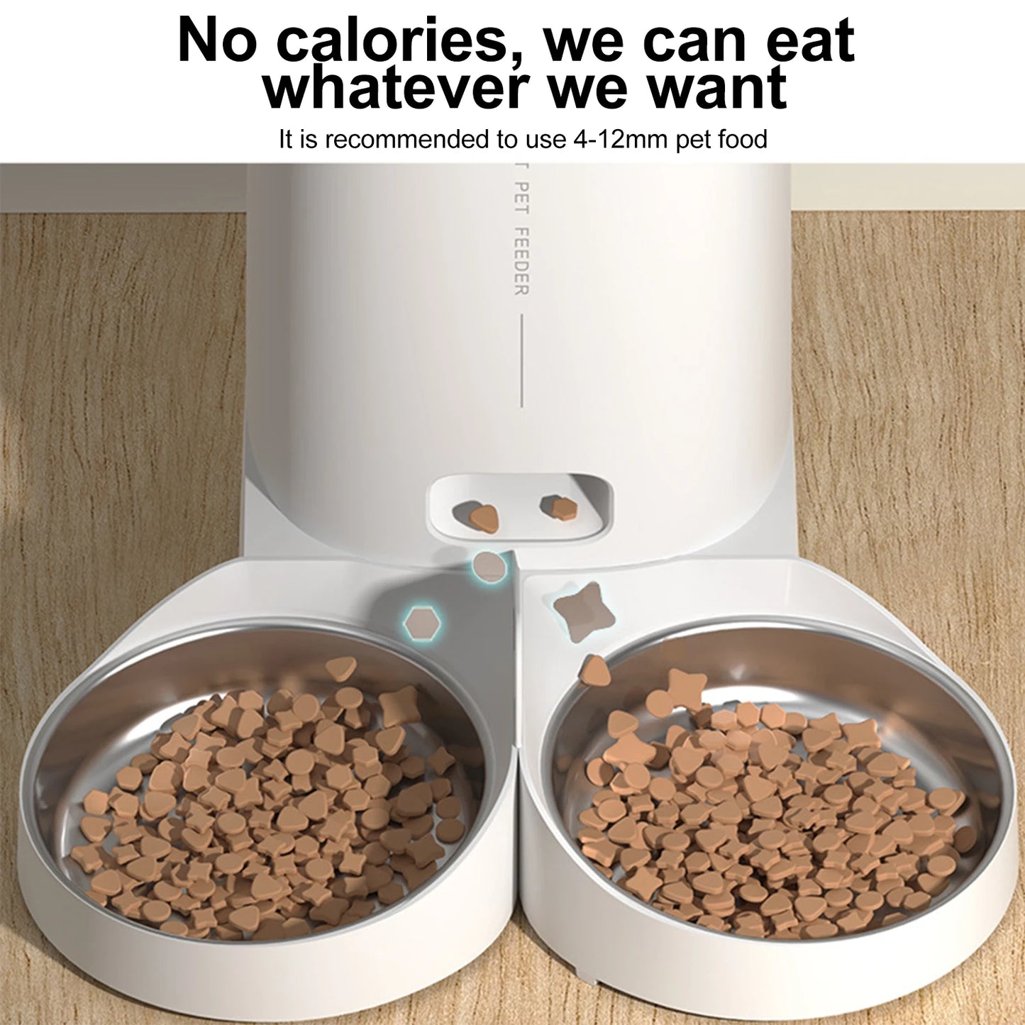 4L Double Bowl Pet Feeder WiFi Smart Timing Large Capacity Dry Food Feeder for Cats Dogs Remote Control Automatic Food Dispenser