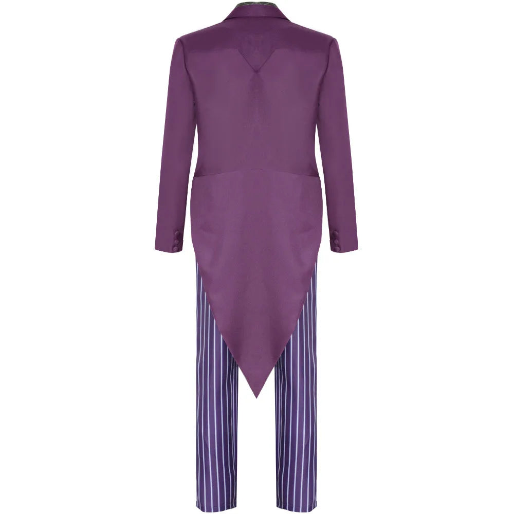 Anime der Joker Mortal Kombat 11 Cosplay Kostüm Purpel Anzug Set Streifen Hose Gürtel Halloween Karneval Kostüme für erwachsene Männer