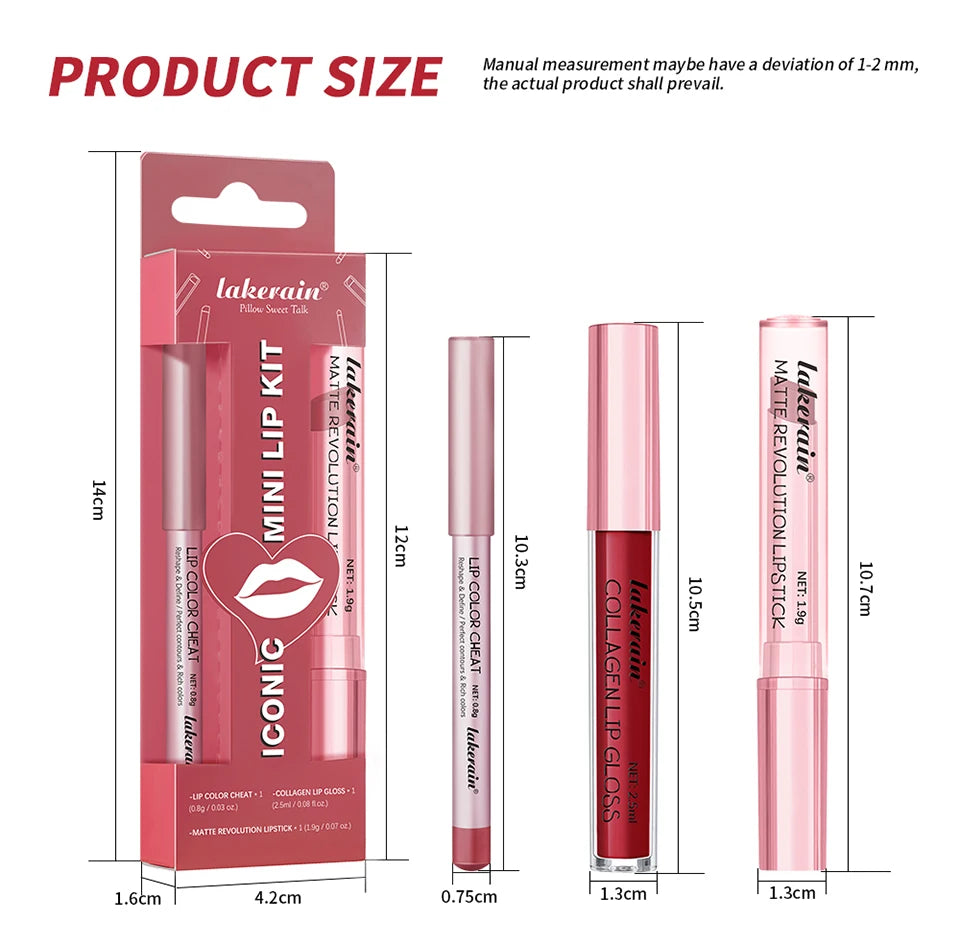 Wasserdichtes, langlebiges, mattschwarzes Lippenstift-Set, samtiger flüssiger Lipgloss, Lipliner-Set, roter Fleck, Halloween-Gothic-Make-up