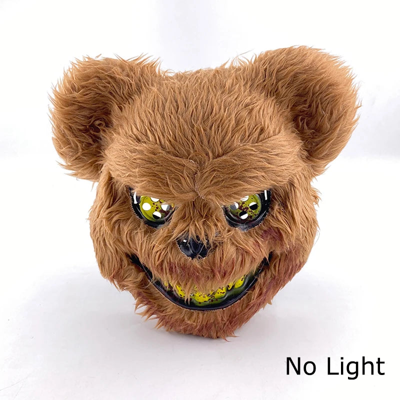 🐰 LED Leuchtende Gruselige Hasenmaske für Halloween & Karneval – Unisex Cosplay Maske für Erwachsene 🎭