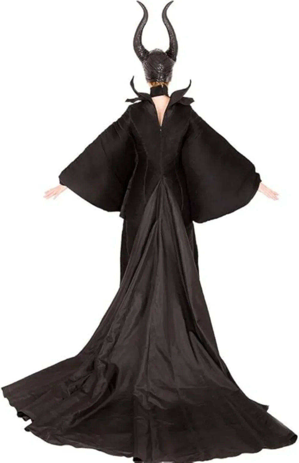 Maleficent Hexenkostüm für Damen – Dunkle Königin Verkleidung mit Kleid & Hörnern für Halloween & Cosplay