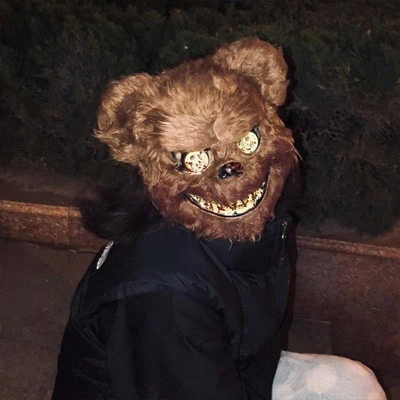🐰 LED Leuchtende Gruselige Hasenmaske für Halloween & Karneval – Unisex Cosplay Maske für Erwachsene 🎭