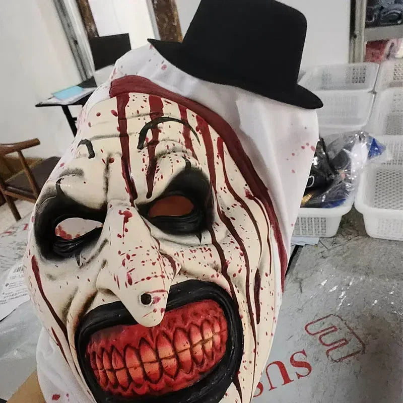Terrifier 2 Horror Clown Kostüm für Herren – Blutiger Overall mit Maske für Halloween, Karneval & Gruselpartys