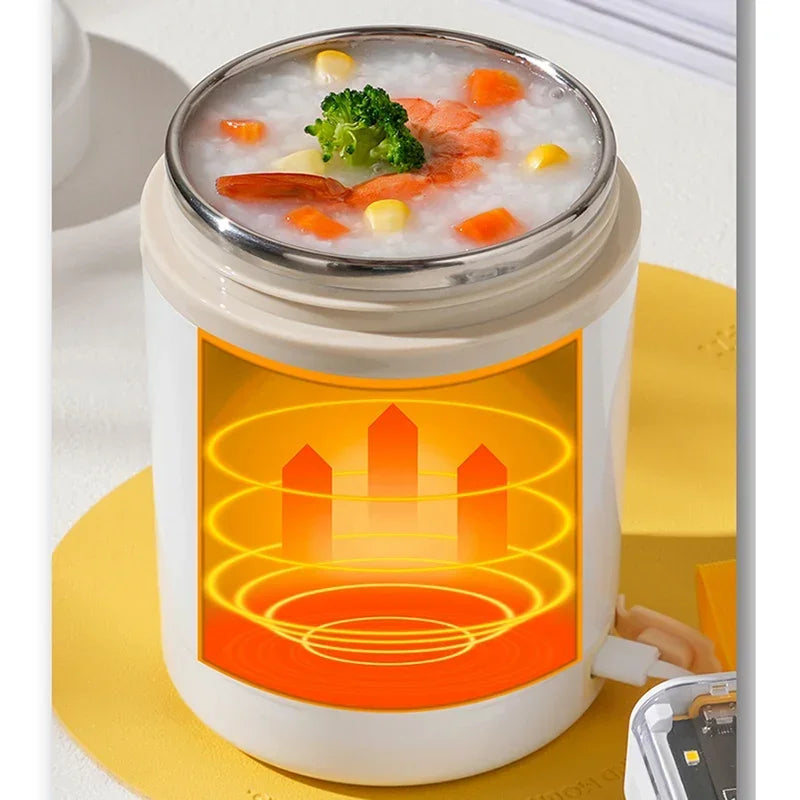 600ML USB Elektrische Heizung Lunch Box Tragbare Picknick Milch Trinken Lebensmittel Heizung Edelstahl Lebensmittel Wärmer Container 5V 12V 24V
