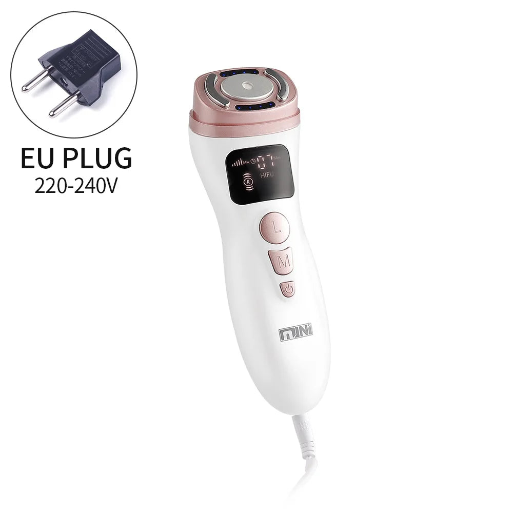 Mini HIFU Lifting Gerät – Ultraschall RF & EMS | Hautstraffung, Anti-Aging, Faltenreduktion für Gesicht, Kinn, Hals & Augen – Professionelle Behandlung für Zuhause