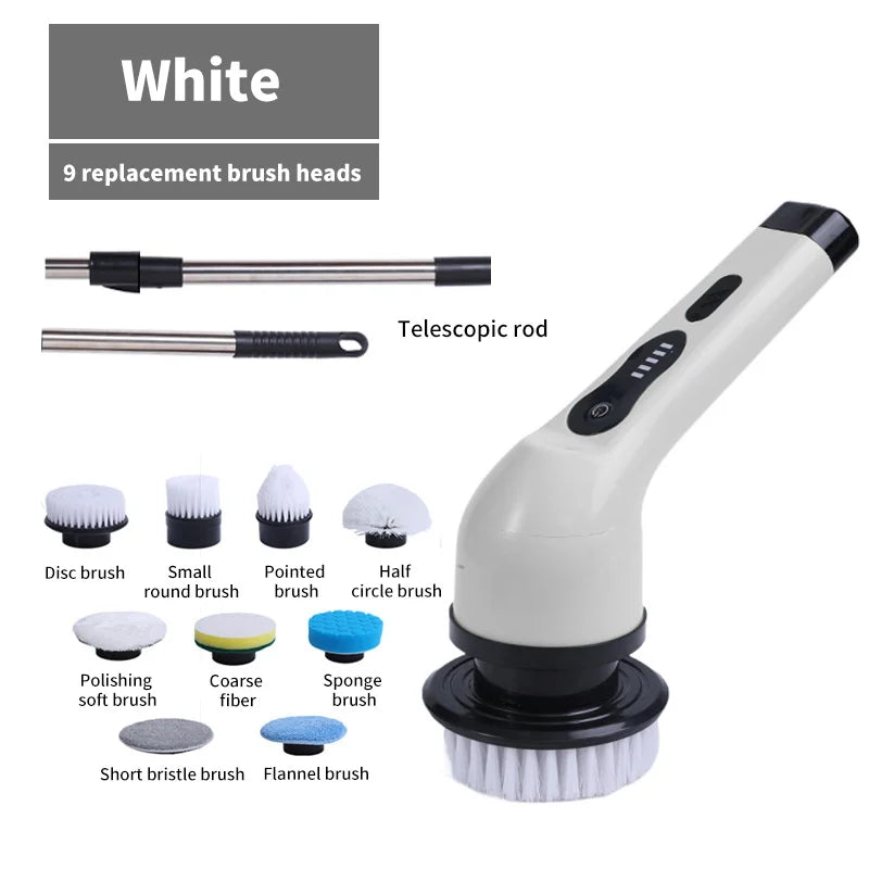 9-in-1 elektrische Reinigungsbürste, elektrischer Schleuderreinigungswäscher, elektrische Reinigungswerkzeuge, Salon, Küche, Badezimmer, Reinigungsgeräte