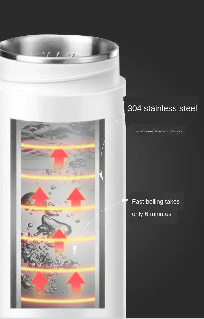 220v tragbare elektrische Wärm flasche Wasserkocher Reise topf Heizung Gesundheits becher Edelstahl kleine Mini-Wasser becher