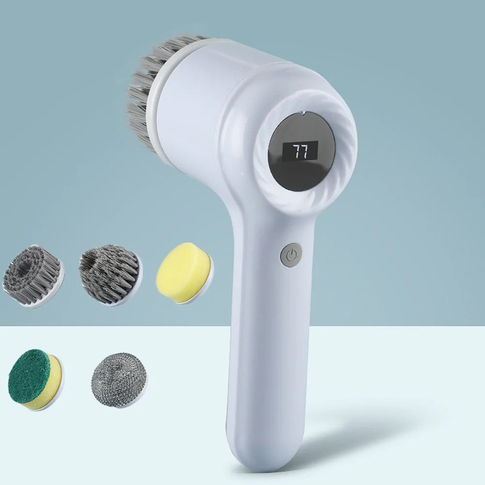 Elektrische USB-Schrubber-Reinigungsbürste, mit 5 Bürstenköpfen, elektrische Reinigungsbürste, für Küche, Badewanne, Fliesenwäscher