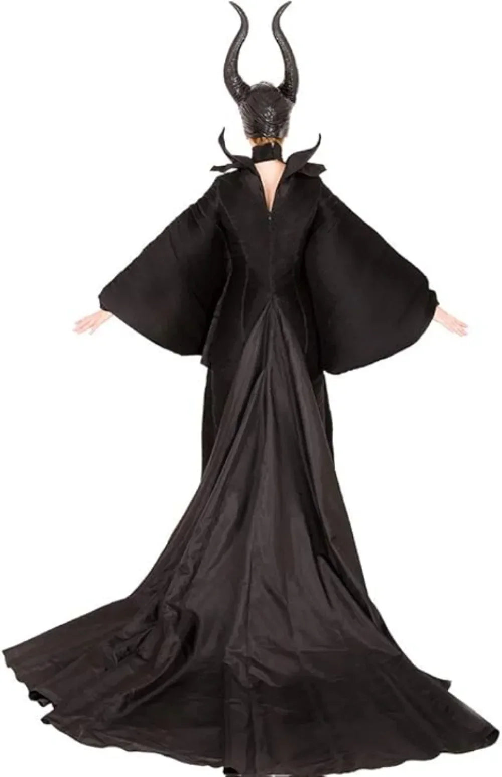 Maleficent Hexenkostüm für Damen – Dunkle Königin Verkleidung mit Kleid & Hörnern für Halloween & Cosplay