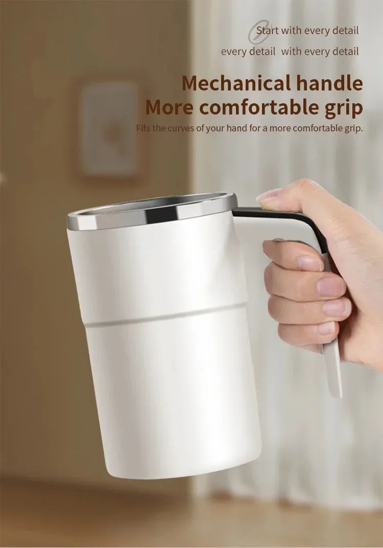 Automatischer Rührbecher, tragbar, magnetisch, rotierender Becher, USB wiederaufladbar, Kaffee, elektrisches Rühren, Edelstahl, fauler Rührbecher