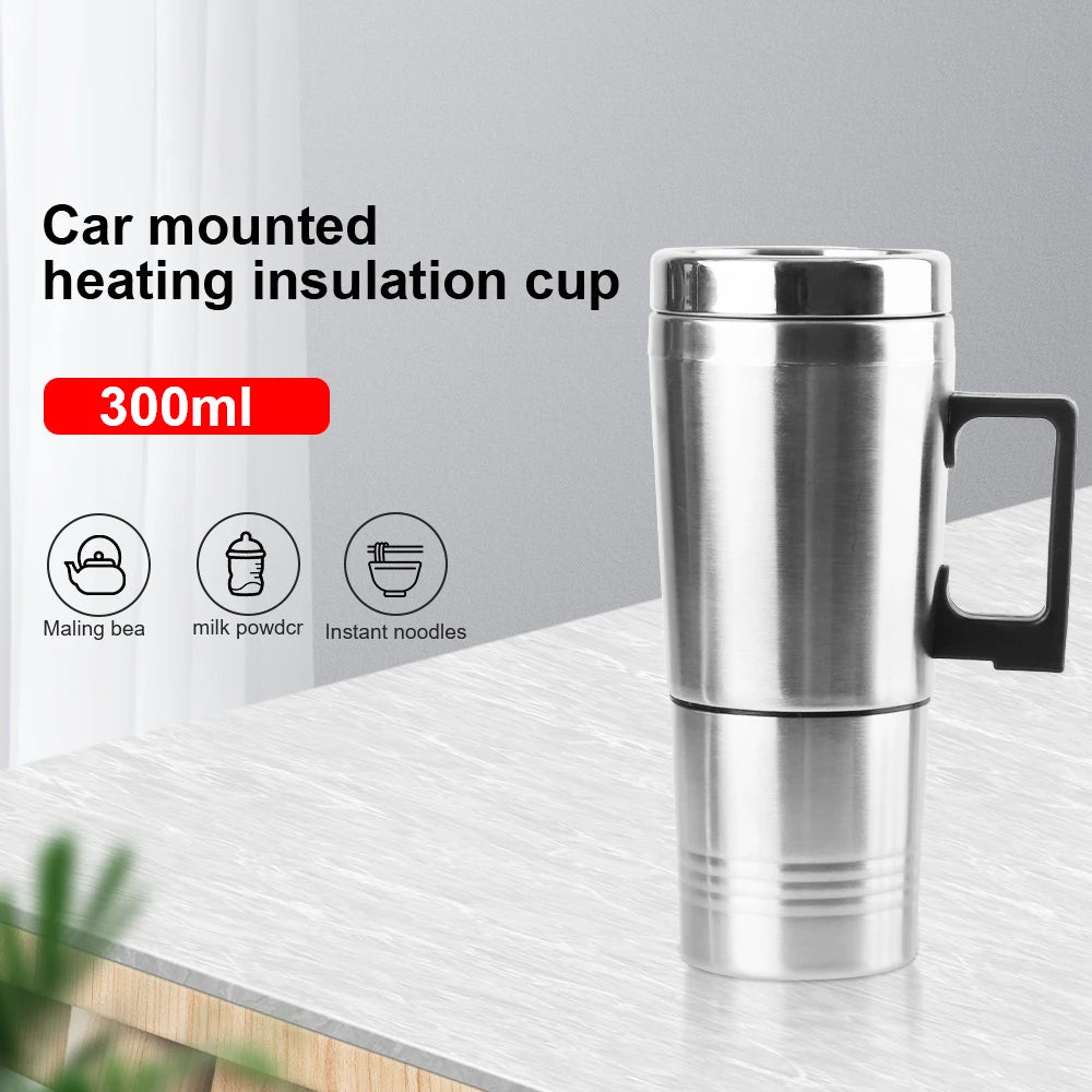 Fahrzeug Heizung Tasse 12V/24V 300ml Camping Reise Wasserkocher Edelstahl Elektrische Heizung Auto Wasserkocher