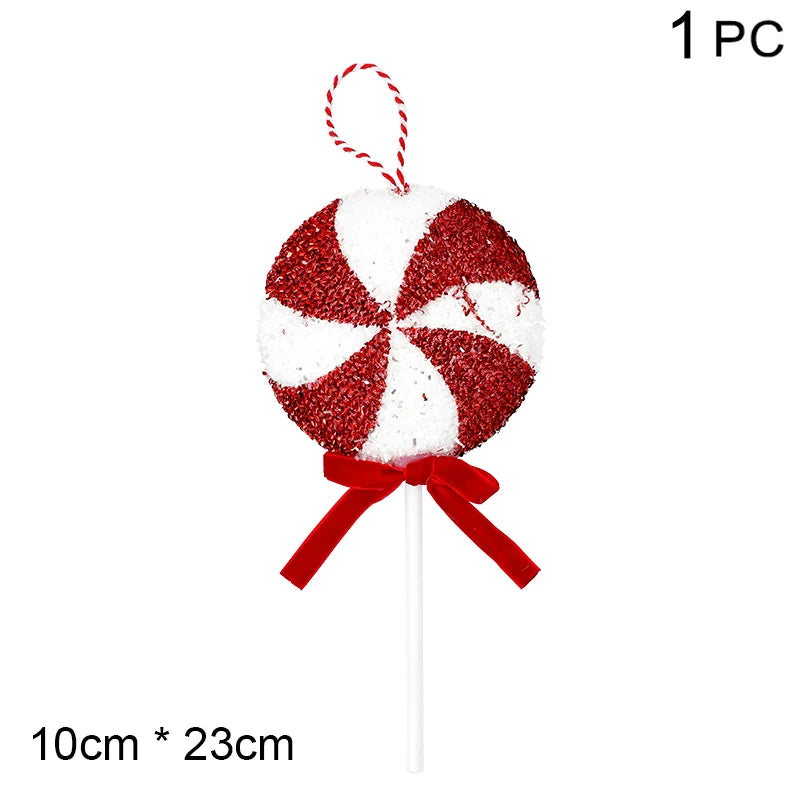 Großer Candy-Cane Weihnachtsanhänger – Rot-Weiß Deko für Baum, Tür & Party 2025