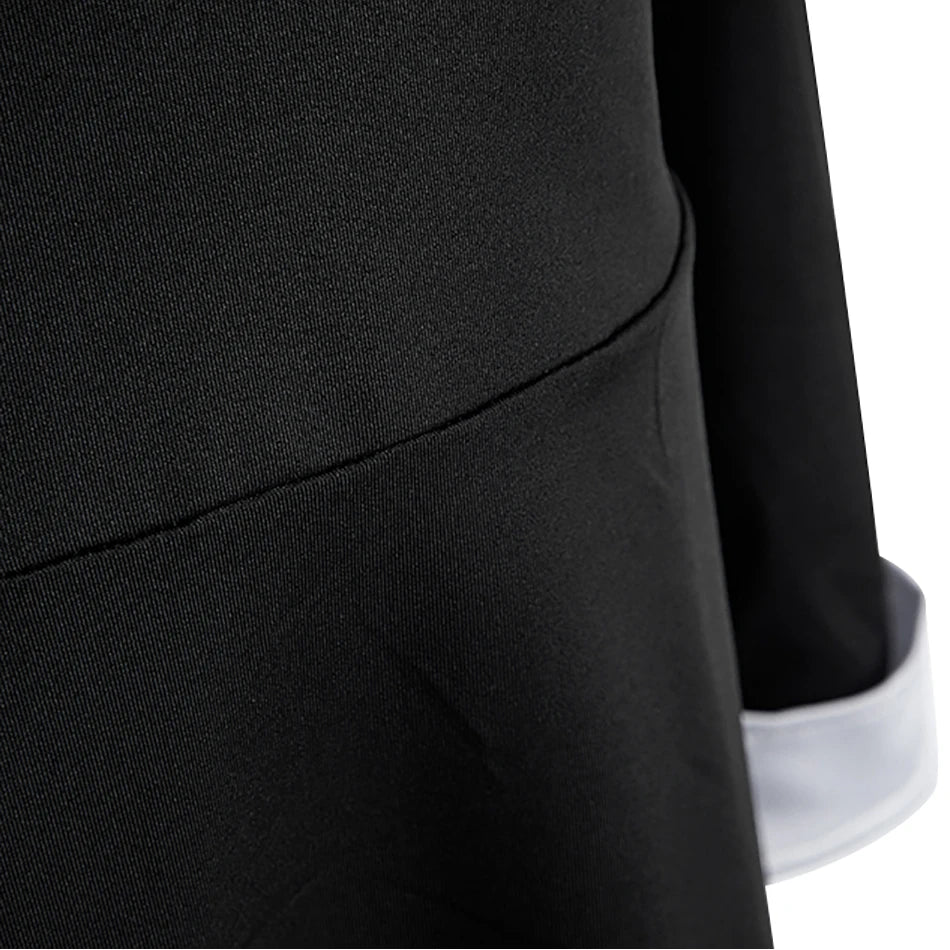 Kinder Halloween Kostüm Mädchen – Gothic Kleid mit Zöpfen & Zubehör | Wednesday Addams Stil | Hexe Cosplay für Party & Karneval