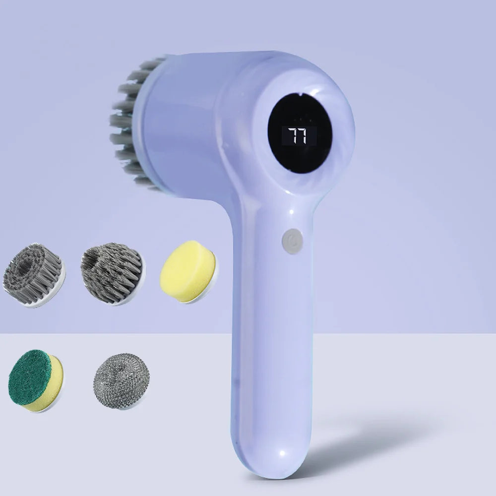 Elektrische USB-Schrubber-Reinigungsbürste, mit 5 Bürstenköpfen, elektrische Reinigungsbürste, für Küche, Badewanne, Fliesenwäscher