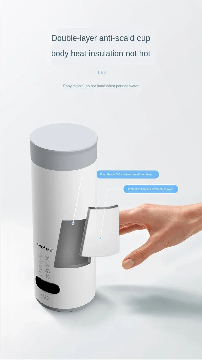 220v tragbare elektrische Wärm flasche Wasserkocher Reise topf Heizung Gesundheits becher Edelstahl kleine Mini-Wasser becher