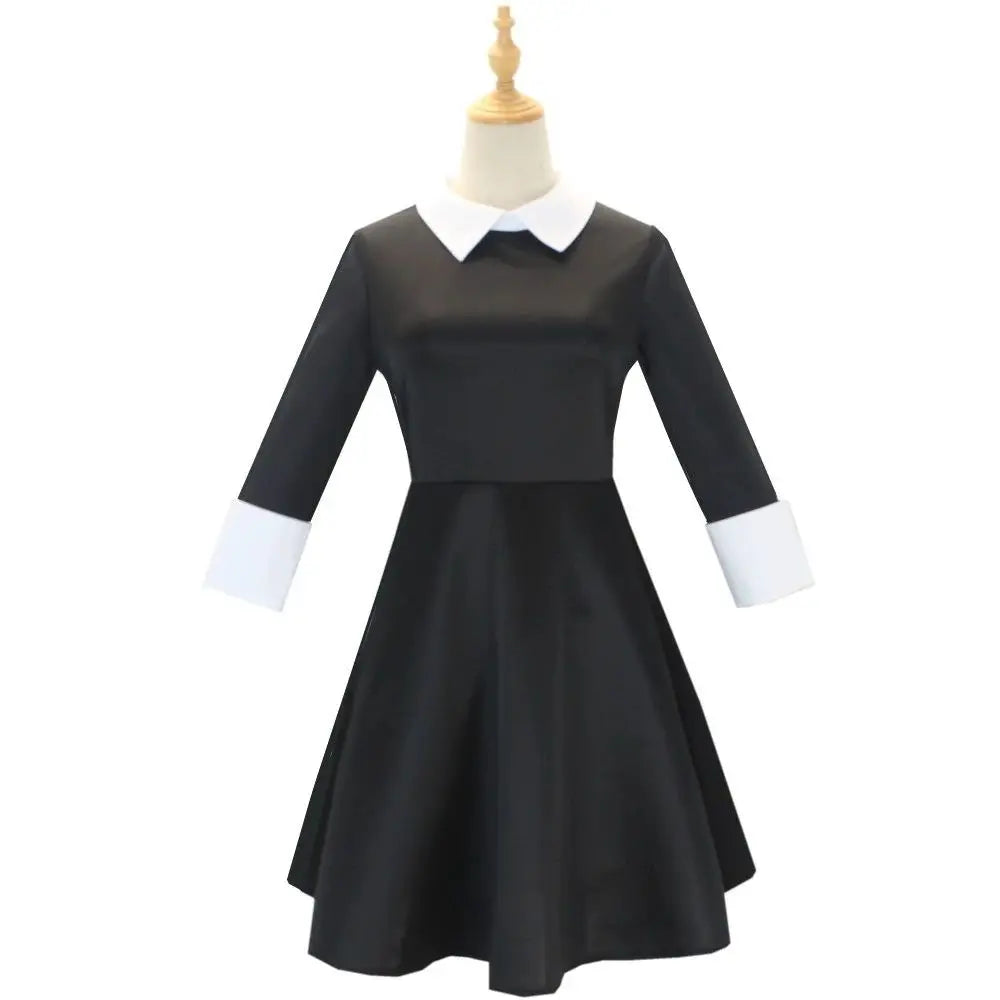 Wednesday Addams Kostüm für Kinder & Erwachsene – Gothic Kleid für Halloween, Cosplay, Karneval & Mottoparty