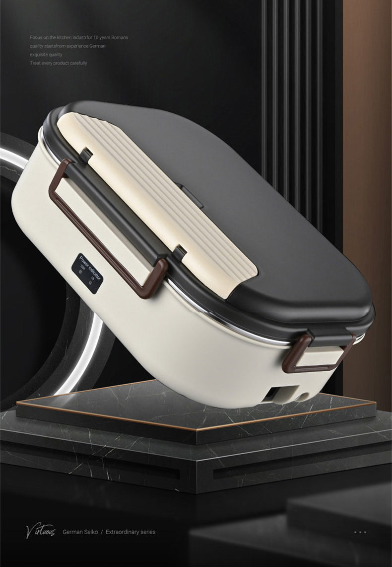 Elektrische Thermo-Lunchbox aus Edelstahl 304 – Beheizte Bento Lunchbox 220V & 12V – Warmhalten ohne Wasser, Tragbar mit Tasche