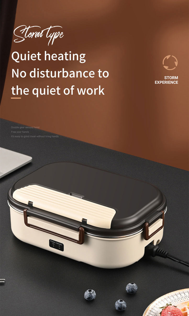 Elektrische Thermo-Lunchbox aus Edelstahl 304 – Beheizte Bento Lunchbox 220V & 12V – Warmhalten ohne Wasser, Tragbar mit Tasche