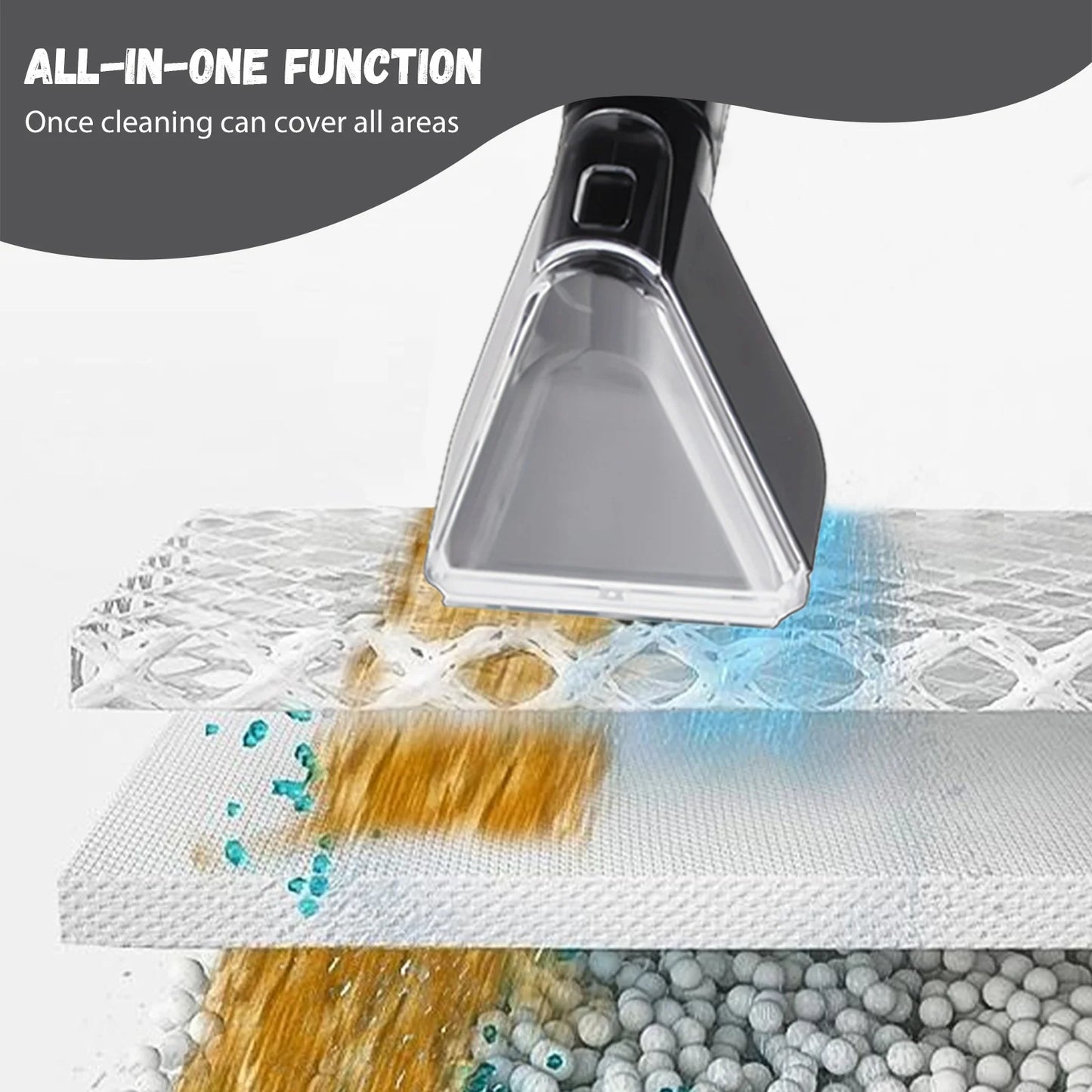 15KPA Profi-Fleckenreiniger – Tragbare Teppich- & Polsterreinigungsmaschine mit 1500W Power, Doppel-Wassertank, starker Tiefenreinigung für Sofa, Auto & Haustiere