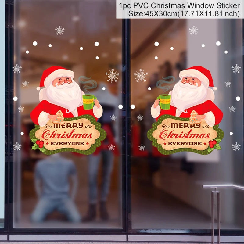 Weihnachts-Fensteraufkleber 2024 | Statische Weihnachts-Deko für Fenster & Wände | Santa & Schneemann Sticker | Winter Weihnachtsdekoration für Zuhause
