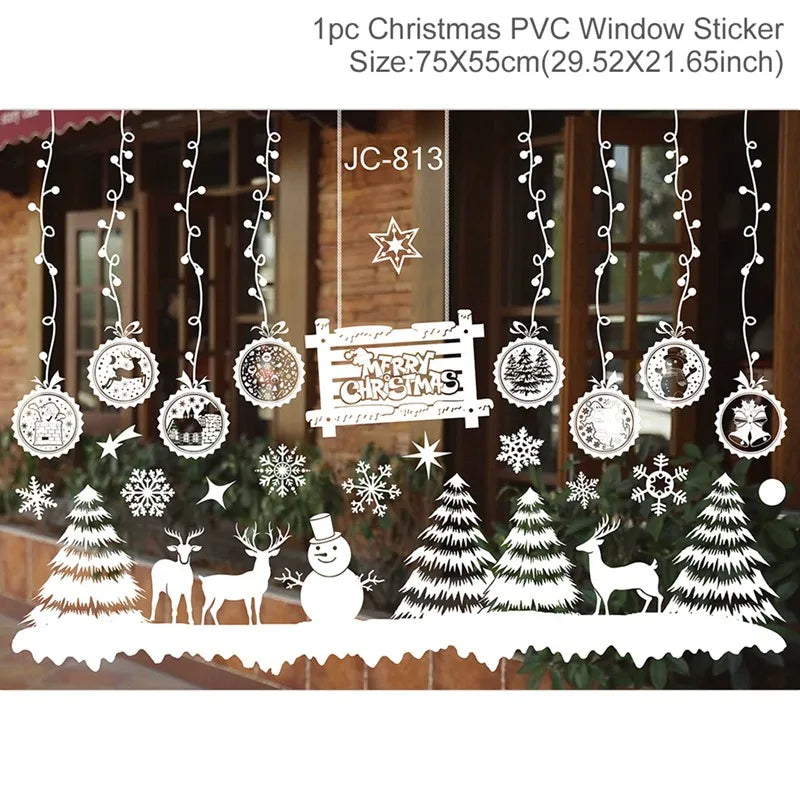 Weihnachts-Fensteraufkleber 2024 | Statische Weihnachts-Deko für Fenster & Wände | Santa & Schneemann Sticker | Winter Weihnachtsdekoration für Zuhause