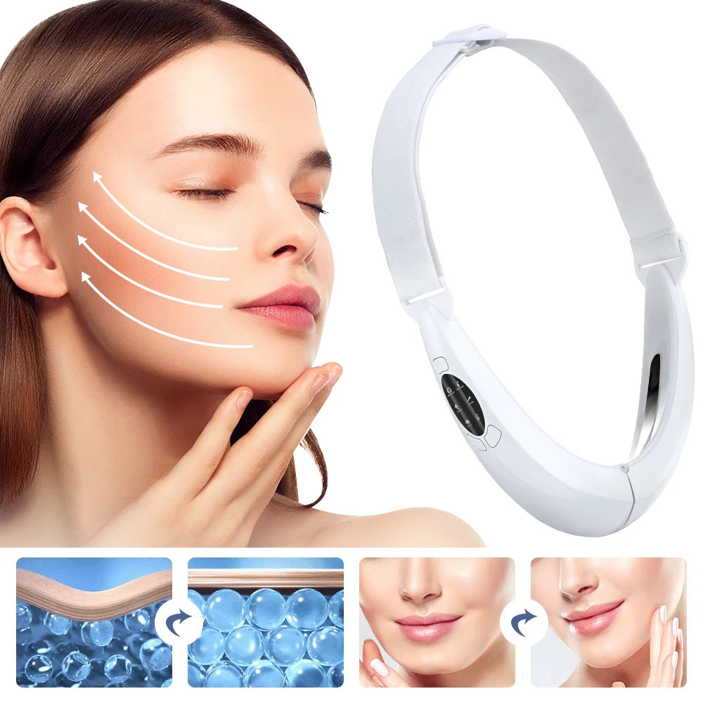EMS V-Line Gesichtslifting Gerät – LED Photon Therapie & Vibration | Straffung, Doppelkinn-Reduktion & Anti-Aging Massage für Gesicht & Kinn