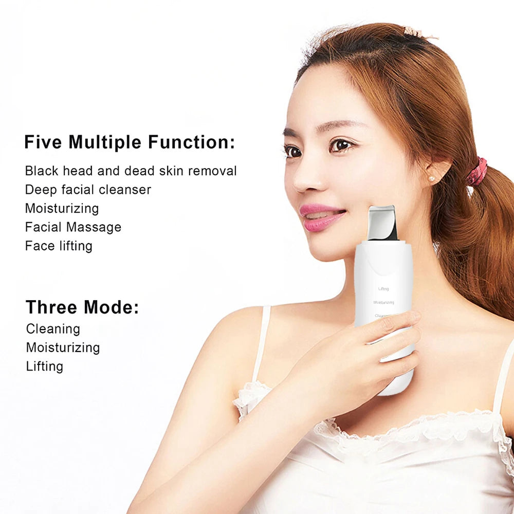 Ultraschall Gesichtsreiniger – Tiefenreinigung, Peeling & Mitesserentferner | Hautstraffung, Anti-Aging, Ionen-Technologie, Vibration | Professioneller Skin Scrubber für klare & glatte Haut