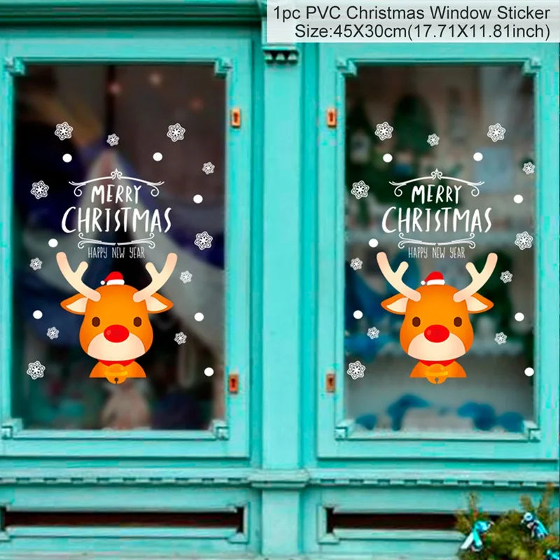 Weihnachts-Fensteraufkleber 2024 | Statische Weihnachts-Deko für Fenster & Wände | Santa & Schneemann Sticker | Winter Weihnachtsdekoration für Zuhause