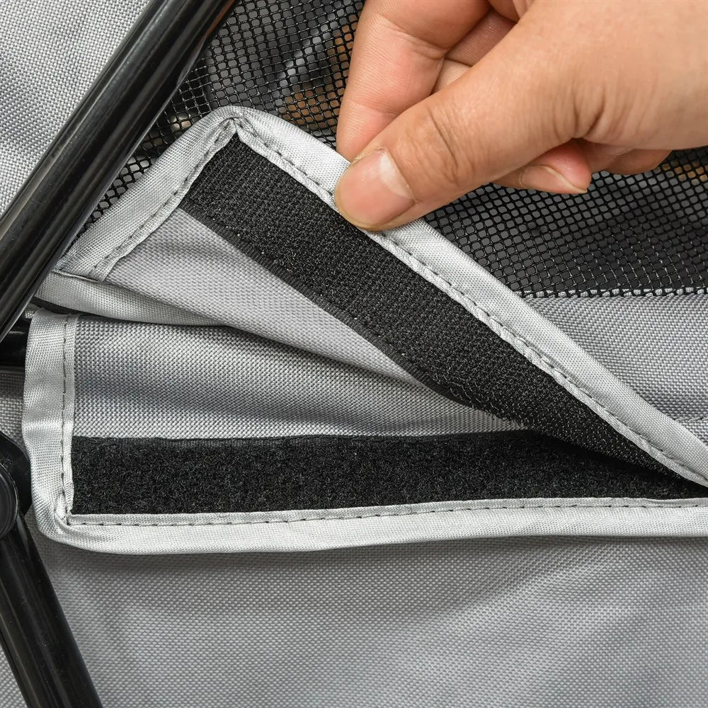 Faltbarer Haustierwagen – Leichter Hundebuggy mit 360° Rädern, atmungsaktivem Netz, großem Korb & Einhand-Faltsystem – Für kleine & mittelgroße Hunde & Katzen