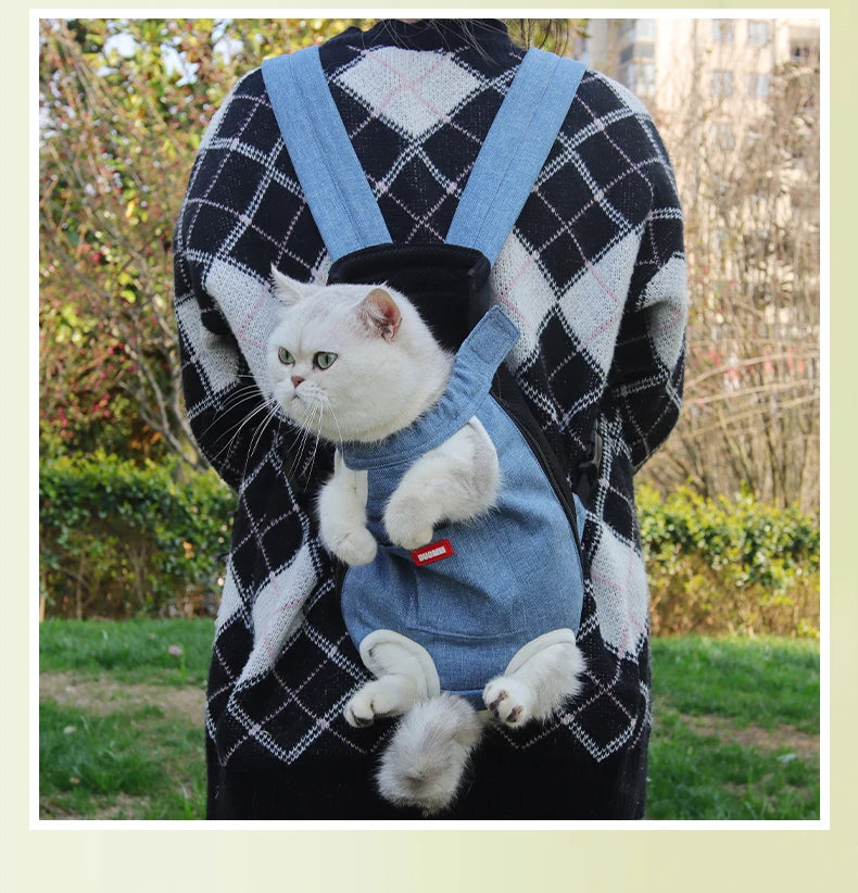 Tragbarer Haustier-Rucksack für Katzen & Kleine Hunde | Atmungsaktiver Reise-Transporter | Komfort Tasche für Outdoor & Spaziergänge