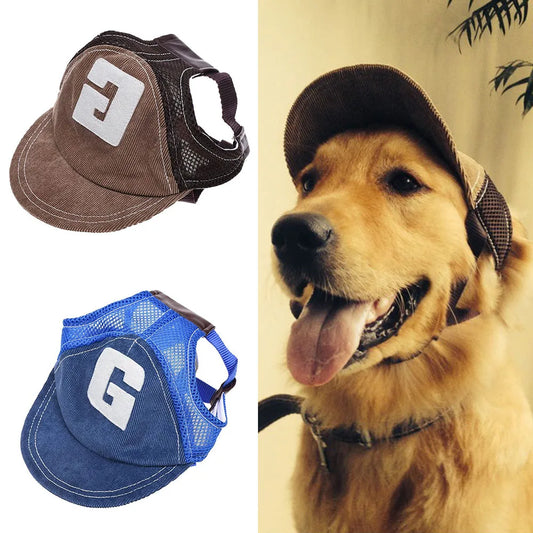 Verstellbare Hundekappe mit Ohrlöchern – Atmungsaktive Hundemütze als Sonnenschutz für kleine, mittlere & große Hunde