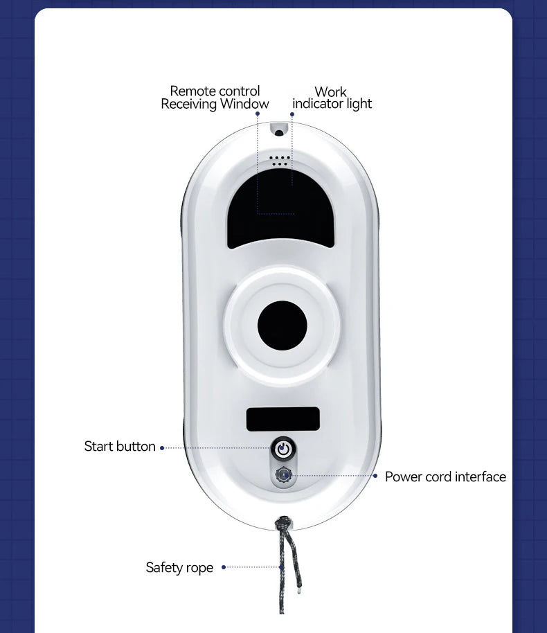 Intelligenter Fensterputz-Roboter mit Fernbedienung | Anti-Sturz, Starke Haftung & Streifenfreie Reinigung
