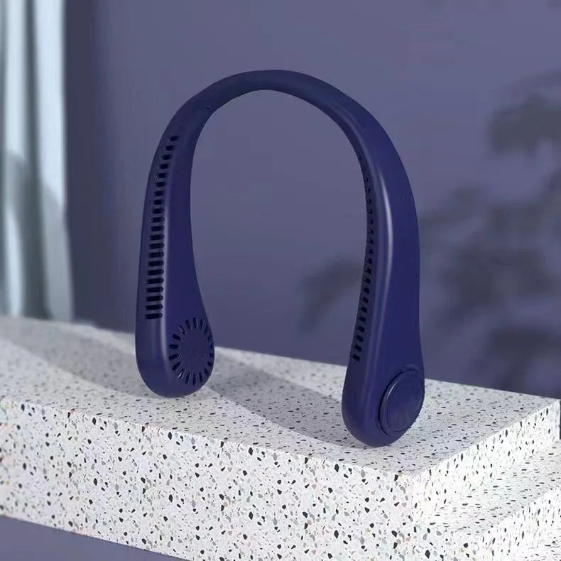 Premium Nackenventilator Blattlos mit LED-Digitalanzeige – USB-Aufladbarer Tragbarer Hals-Ventilator für Sport, Reisen & Büro