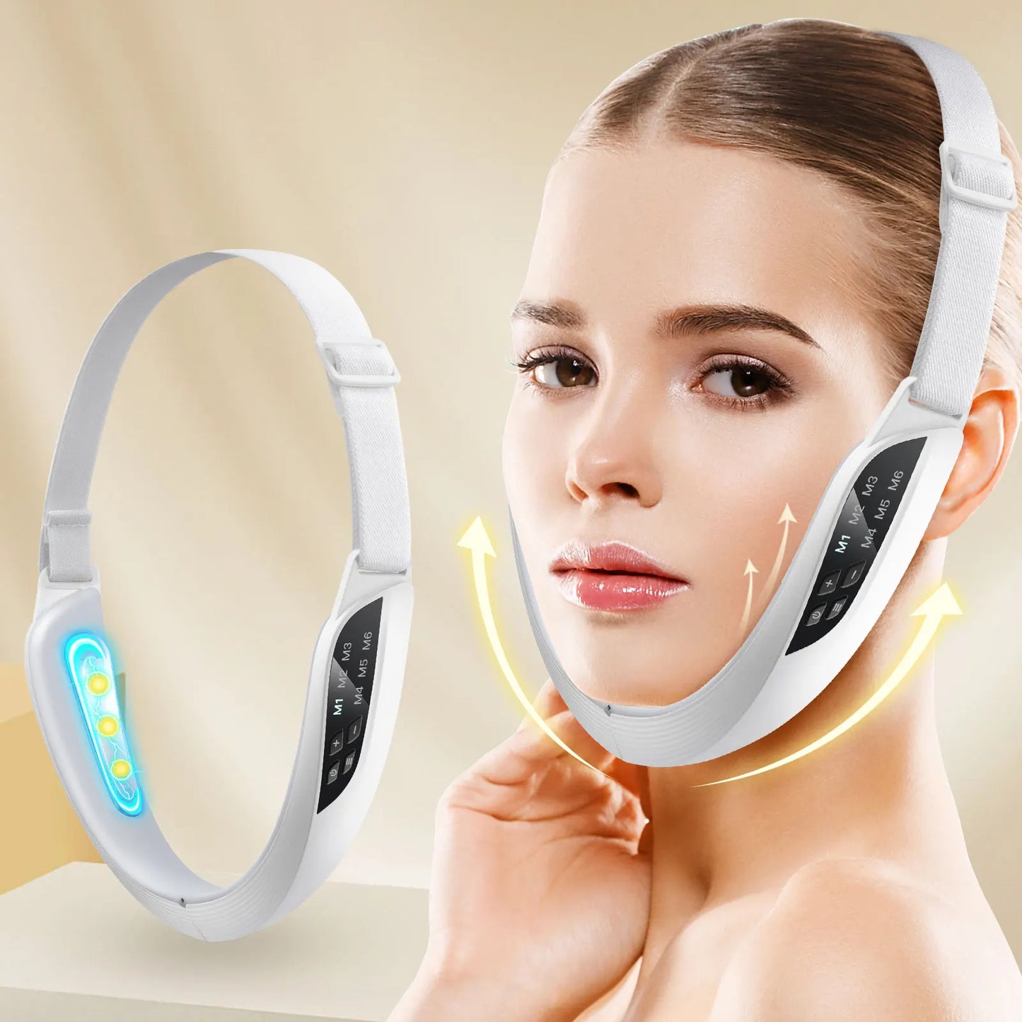 EMS V-Line Gesichtslifting Gerät – LED Photon Therapie & Vibration | Straffung, Doppelkinn-Reduktion & Anti-Aging Massage für Gesicht & Kinn