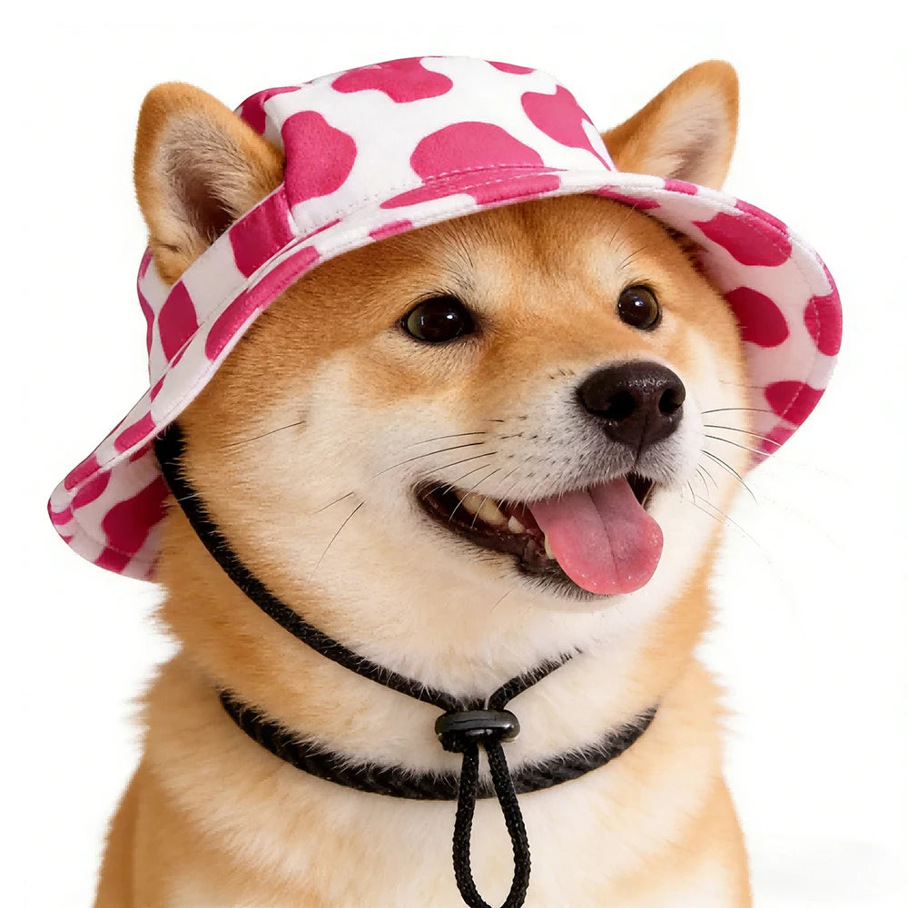 Süßer Hundehut mit Ohrenlöchern – Verstellbare Haustier Mütze & Sonnenschutz für Welpen, Mops, Corgi & kleine bis mittlere Hunde