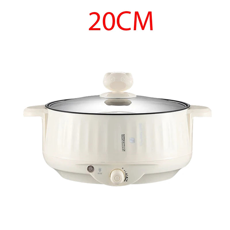 Elektrischer Mini-Multikocher 1–2 Personen | Antihaft-Pfanne, Doppelschicht-Design, 1,7L | Ideal für Nudeln, Reis, Suppen & Pfannengerichte | 400–800W Smart Cooker für Zuhause & Büro