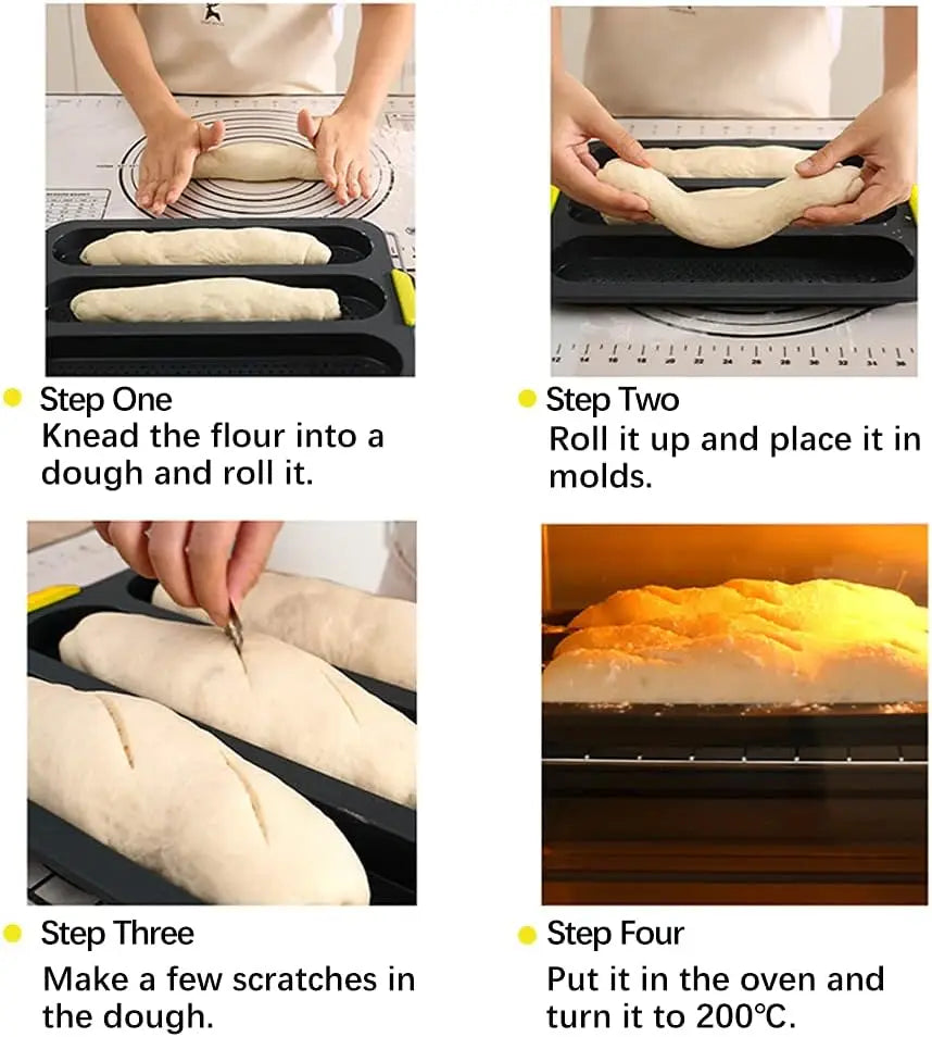 Hamburger-Brötchenform aus Silikon – Antihaft, hitzebeständig, vielseitige Backform für Burger, Baguette & Brötchen