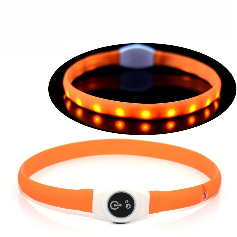 LED Hundehalsband – Wasserdichtes PVC Leuchthalsband mit USB-Ladung, 3 Lichtmodi, Sichtbarkeit bei Nacht, Sicherheit für große & kleine Hunde