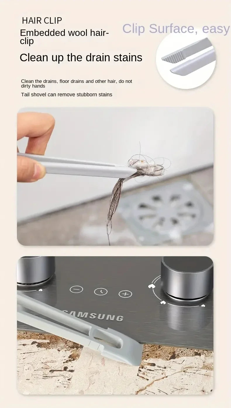 Mehrzweck-Reinigungsbürste für Badezimmerfliesen, Bodenfugen, rotierende Fugenbürsten mit dornem Ende, starke Borsten, Reinigungsmittel