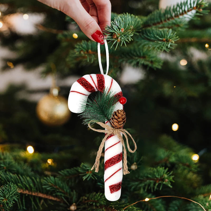 Großer Candy-Cane Weihnachtsanhänger – Rot-Weiß Deko für Baum, Tür & Party 2025