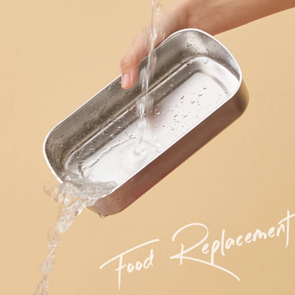 Thermo-Lunchboxen für das Büro, tragbare elektrische Lunchboxen, wasserfreie Heizung, Bento-Box, Lebensmittelwärmer aus Edelstahl